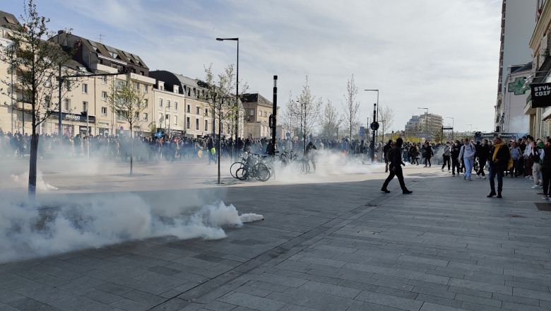 Affrontements Centre de congrès - Manif retraite