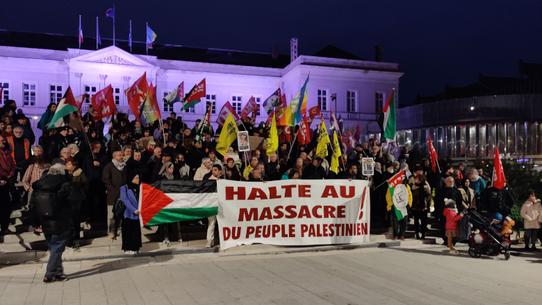 Rassemblement devant mairie Israël-Palestine